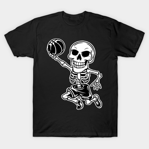 Skeleton Basketball Player T-Shirt by Nightmare Tee